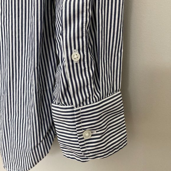 J Crew Oversized Ruffle-collar Shirt in Stripe, Size 6 - Picture 10 of 13